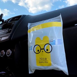 (60count) Disposable Car Vehicle Garbage Bag Portable Car Trash Bag Sticky Leak-Proof Waste Plastic Trash Bags Water-Proof Self-Adhesive Trash Container for Vehicle/Office/Study/Travel (Multicolor)