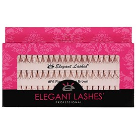 Elegant Lashes Individual Flare Medium Brown Eyelashes (Single Pack - 1 Tray)