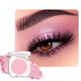 FeiCuiYun Single Glitter Shimmer Sparkle Eye shadow Palette Makeup, Pink Shimmer Eyeshadow for Women, Pigmented Waterproof Sombras Para Ojos, Vegan, Talc, Paraben & Cruelty Free, 29