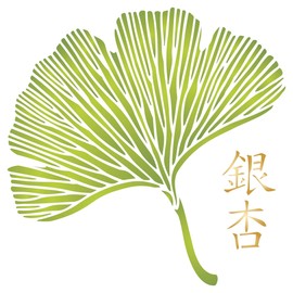 Gingko Leaf Stencil 16.51 x 16.51 cm (S) - Oriental Leaves Asian Chinese Sign Japanese Leaf Wall Stencils