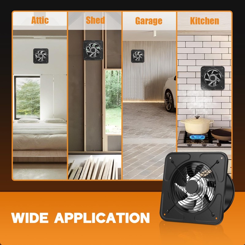 YOZON 8-Inch Kitchen Exhaust Fan with Switch, 700CFM Garage Exhaust