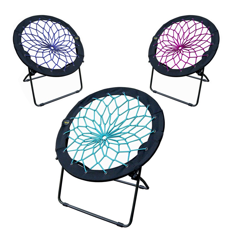 Zenithen Limited Bungee Dish Chairs- (Pack of 3) (Teal, Plum,