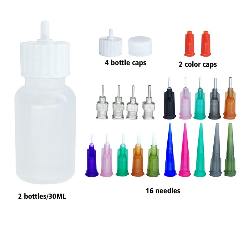 Xmasir Multi-Purpose Precision Applicator JAC Bottle for Henna Set 2pcs.1oz
