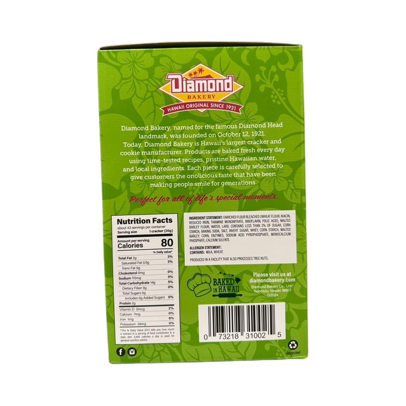 Diamond Bakery Hawaiian Original Crackers Large Box (Saloon Pilot)