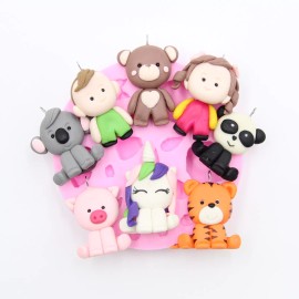 Manelyn Unicorn Silicone Mold for Air Dry, Polymer Clay to create Clay Dolls, Figurine