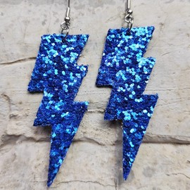 arete colgantes de piel sintética con lentejuelas brillantes y brillantes, hechos a mano de los años 80, Cuero, cuero