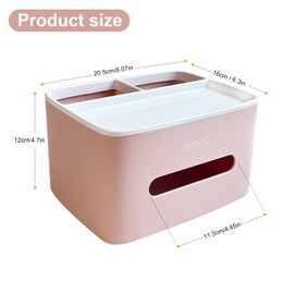 MultiFunctional Tissue Holder Dispenser, Tissue Box Cover with Storage,desktop storage box,Tissue Holders Suitable for Night Stand,Dresser,Kitchen,Tabletop,Office Table(Pink)