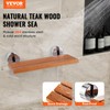 VEVOR Folding Teak Shower Seat, 20.1" x 13.2" Unfolded, Wall