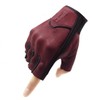 Harssidanzar Mens Fingerless Half Finger Goatskin Leather Motorcycle Gloves GM037,Oxblood/Black,