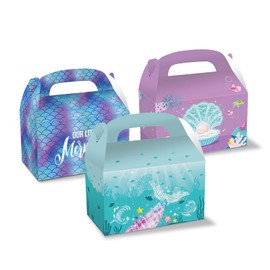 24 Pack Mermaid Party Favor Gift Boxes, Mermaid Candy Boxes Goodie Boxes Gift Box Paper Box for Themed Party Under the Sea Party Supplies