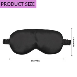 CHEERYMAGIC Sleep Mask for Women Men, Silk Eye Mask Super Soft Eye Masks with Adjustable Elastic Strap Both Sides Blackout for Travel Yoga Nap Meditation A4HYYZ (Black)