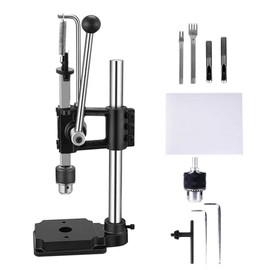 Leather Punch Leather Hole Puncher Industrial Hole Puncher Arbor Press Leathercraft Punching Tools for DIY Leather Craft Punching Holes withPP Plate，1.5-13mm Clamping Chuck，Free Accessorie
