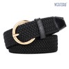WERFORU Ladies Stretch Belt with Gold Buckle Women's Elasticated Woven