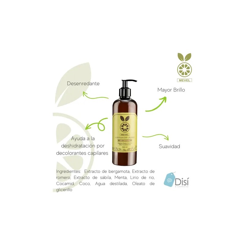 Mevel Acondicionador Orgánico Bergamota y Romero 500 ml