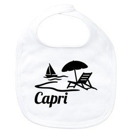 Huuraa Baby Lätzchen Capri Italien Geschenk White Bio Baumwolle Capri Präsent