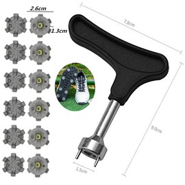 Punte da Golf Universali - 25 Pezzi Tacchetti Facili da Cambiare per Scarpe + 1 Chiave a Punta - Practical Golf Spikes for Golfers