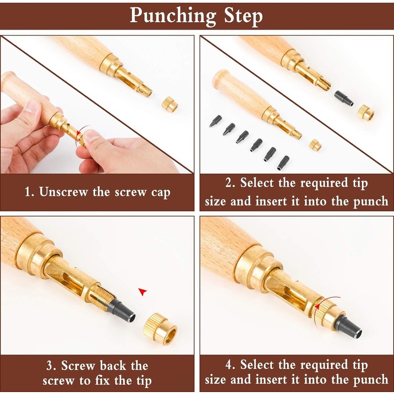THJOPOKEEL Japanese Screw Hole Punch, Screw Hole Puncher with Wood