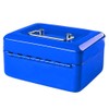 Steel Cash Box Safe with Lock 2 Keys, blue