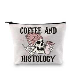 Histologist Technician Gift Hisopathology Gift Histology Degree Gift Coffee and Histology Zipper Bag Makeup Bag, Histology Bag EU, Cosmetic bag with print