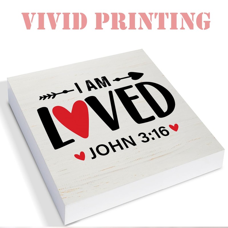 Ptikx Christian Desk Decor I Am Loved Bible Verses John