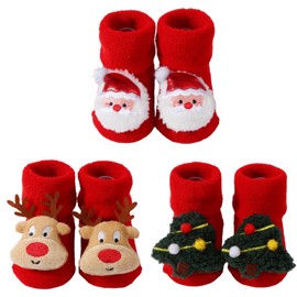 Bseical Rattle Socks Baby Christmas Socks Baby Non-Slip Baby Socks Christmas Children Cotton Newborn Baby Toy Stomach Position Rattle Rattle Socks, c