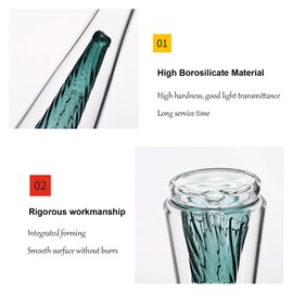 Colored Crystal Vase for Flowers, Home Glass Decorations, Mini Glass Vase Desk Ornament (Black Thread)