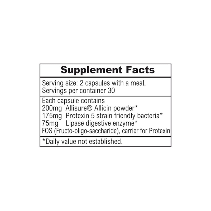 ALLIMAX Pre Pro - 60 Caps. Stabilized allicin Plus prebiotics,