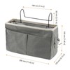 UNGFEI 3 PCS Grey Bedside Hanging Storage Basket, Bed Organiser