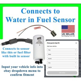 fits Peterbilt Volvo Water in Fuel Sensor Connector Plug Wiring Pigtail Harness