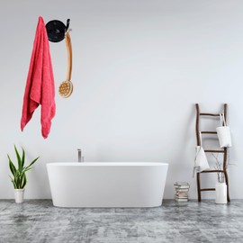 Vanacara Black Wall Hook Wrought Iron ~ Pack of 2 Vintage Decorative Metal Hanger Handmade