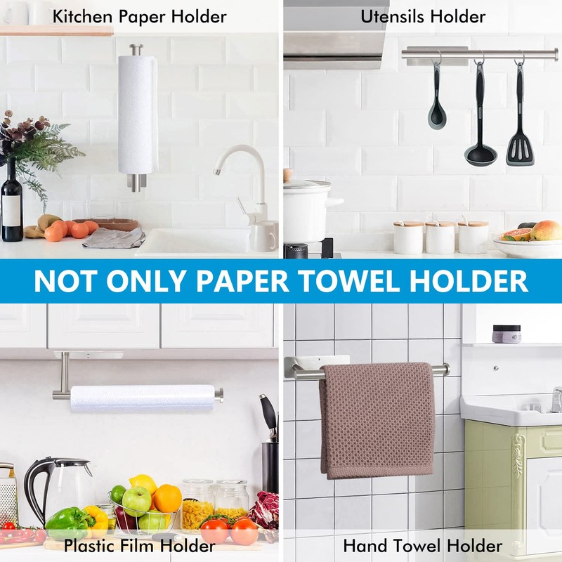 Gewtur Kitchen Roll Holder, Kitchen Roll Holder No Drilling, Kitchen