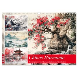 Chinas Harmonie - Diary with Landscapes and Symbols (Wall Calendar 2026 DIN A3 Landscape), CALVENDO Monthly Calendar