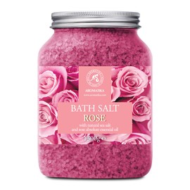 Rose Bath Salts 46 Oz - Natural Rosewood Oil & Rose Extract - Best for Relaxing - Good Sleep - Beauty - Bathing - Body Care - Wellness - Relax - Aromatherapy - Spa