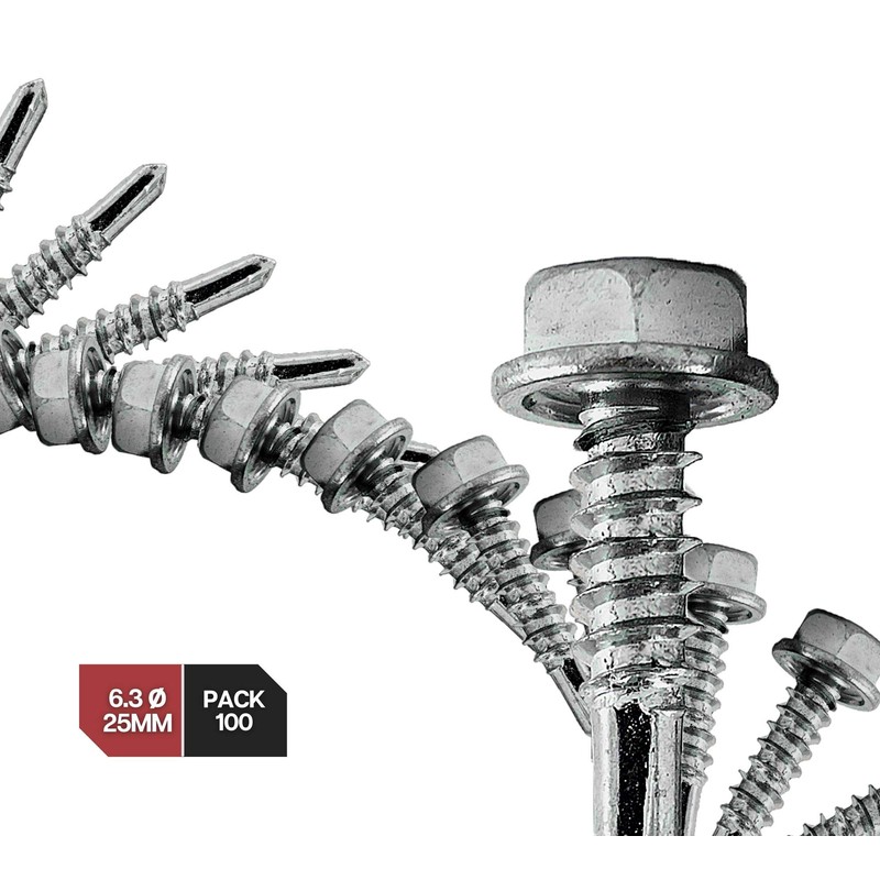 DOJA Industrial Hexagon Drilling Screws 6.3 x 30 mm Pack
