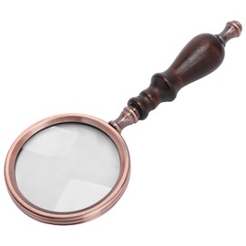 Brrnoo Lupa de Mano 10X Lupa de Cobre Antiguo con Mango de Madera de Sándalo, Lupa de Lectura Lupa de Mano para Personas Mayores Y con Baja Visión para Leer