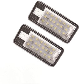 Beneges Pack of 2 Error Free Xenon White LED Number Plate Light Compatible with 2007-2018 A1/A3/A4/A5/A6/A7/Q3/Q5/TT 8T0943021, 4G0943021