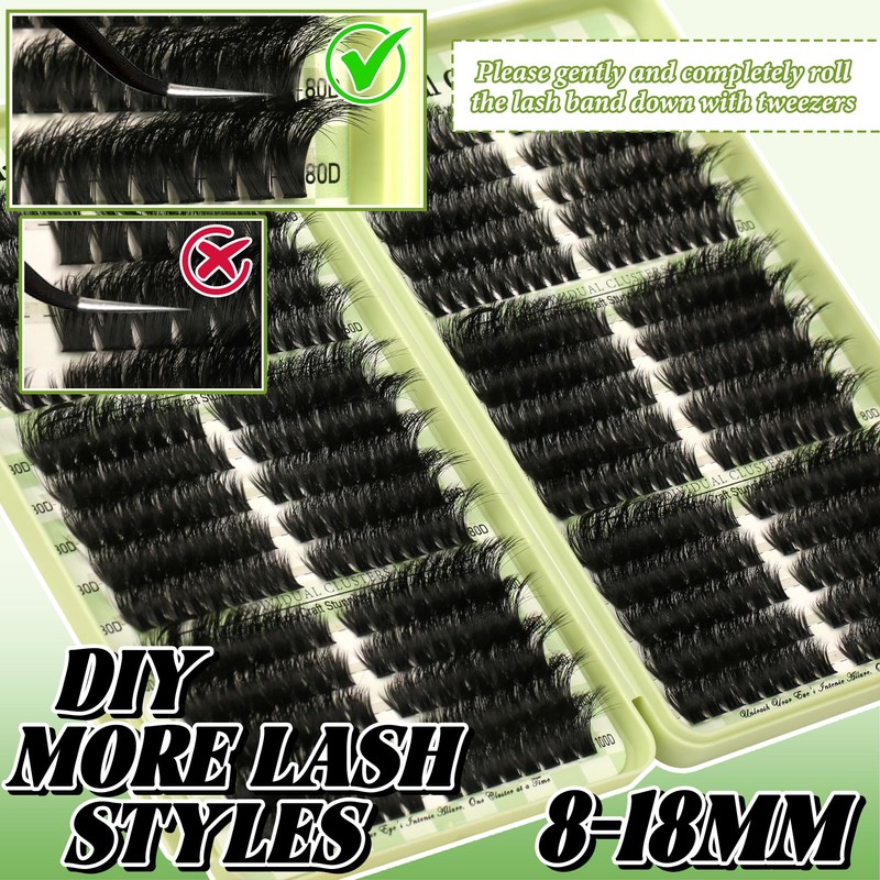 Lash Clusters Kit Natural Cat Eye D Curl Lash Clusters