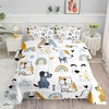 Smell Sunshine Cartoon Dog Comforter Set Rainbow Bones Printed Bedding