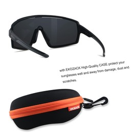 EKOZACK Cycling Sunglasses for Men Women Driving Fishing Mountain Bike Baseball Sun Glasses UV Protection Sports Black Shades