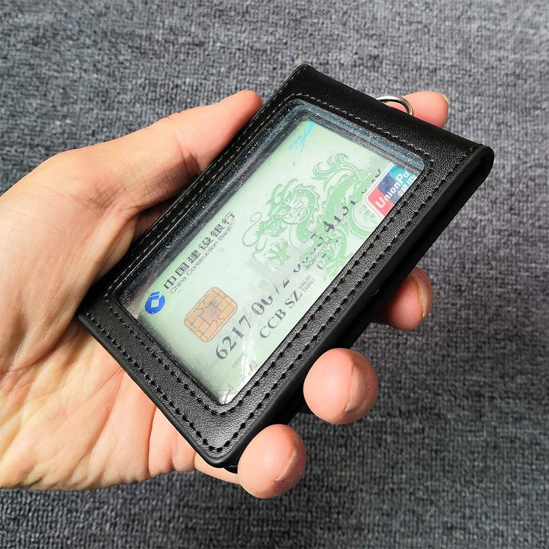 Hibate Genuine Leather Oyster Card Holder Bus Travel Pass Holders