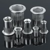 M12-1.75 Flat Head Rivet Nuts, 304 Stainless Steel Knurled Threaded