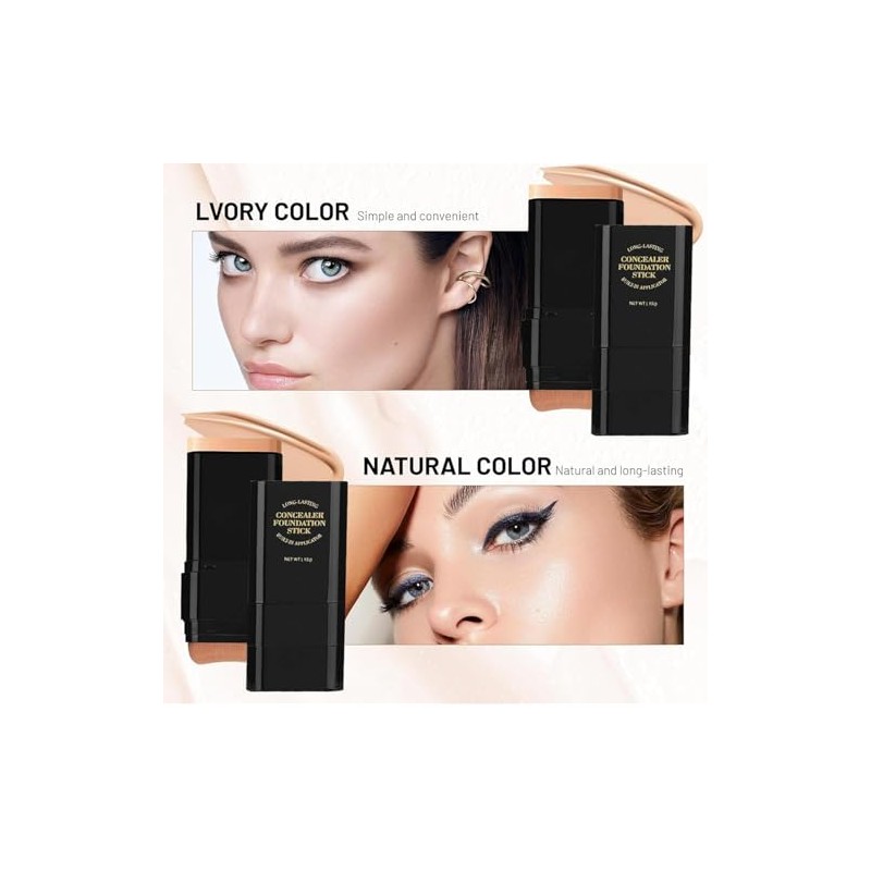 2 In 1 Foundation, Hidratante Y Ligera Con Brocha (Nature)