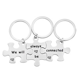 bobauna Puzzle Keychain Set Of 3 Long Distance Gift For Best Friends Sisters (puzzle keychain set of 3)