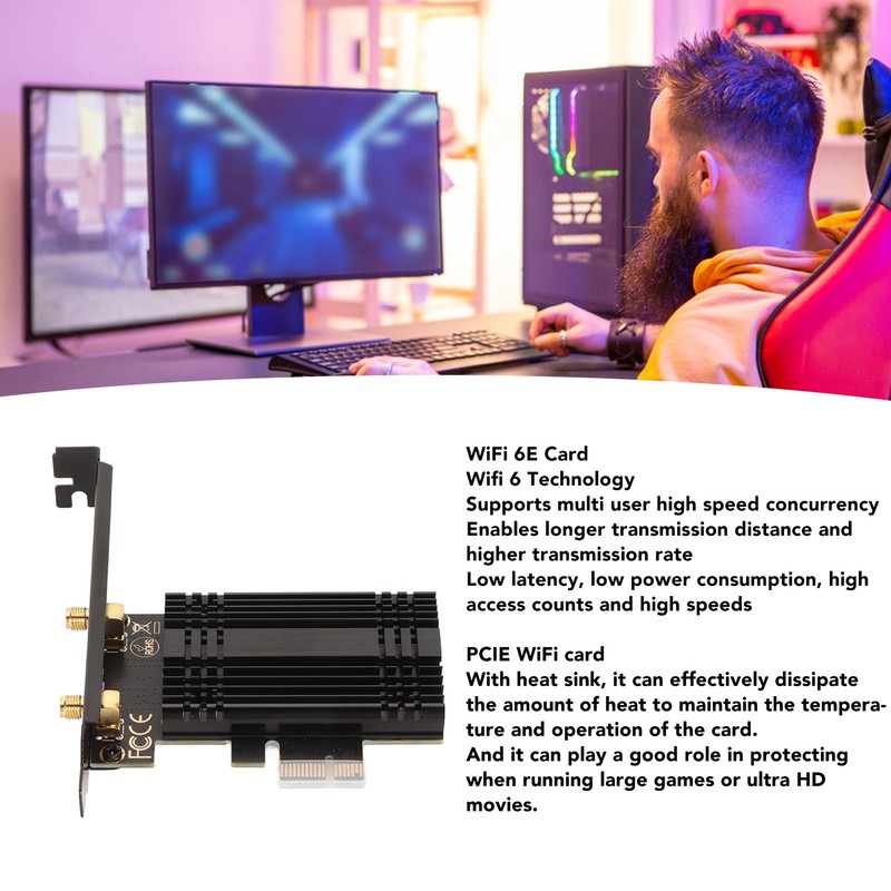 WiFi 6E AX210 PCIe WiFi Card Bluetooth 5.3 with Heat