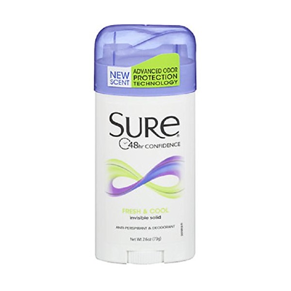 Sure Anti-Perspirant & Deodorant Invisible Solid Fresh & Cool 2.60 oz (Pack of 9)
