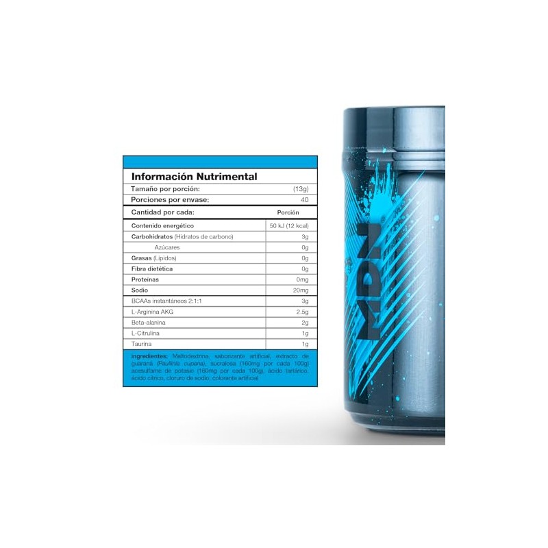 Mdn Sports, Oxido Nitrico, Pre entreno, Brave, Sabor Uva, 40