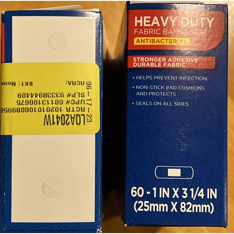 Equate Antibacterial Heavy-Duty Fabric Bandages, Large, 2 Boxes 60 count