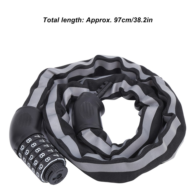 Bike Antitheft Coded Lock Bicycle Cable Lock Keyless Five Password