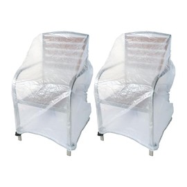 Covall Patio Chair Covers, Patio Furniture Covers Waterproof, Windproof, 2 Pack Outdoor Chair Cover, Fits up to 28"W x 36" D x 47", Transparent