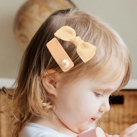 Kenjudess 2pcs Girls Hair Clips Fabric Flower Hair Barrettes Cute Lace Bow Hair Clips No Slip Wrapped Snap Hairpins Baby Hair Accessories for Teens Girls (Style 15)